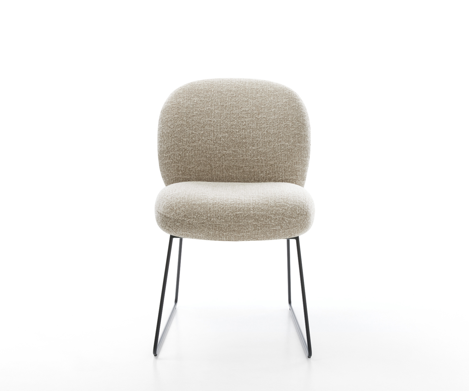 Jedálenská stolička Nube-Flex tkanina mäkký béžová tenká podstava čierna vrecková pružina - Image 2