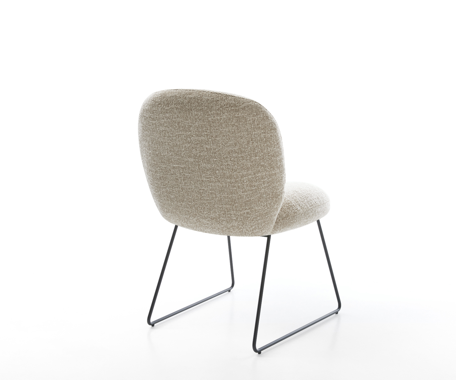 Jedálenská stolička Nube-Flex tkanina mäkký béžová tenká podstava čierna vrecková pružina - Image 5