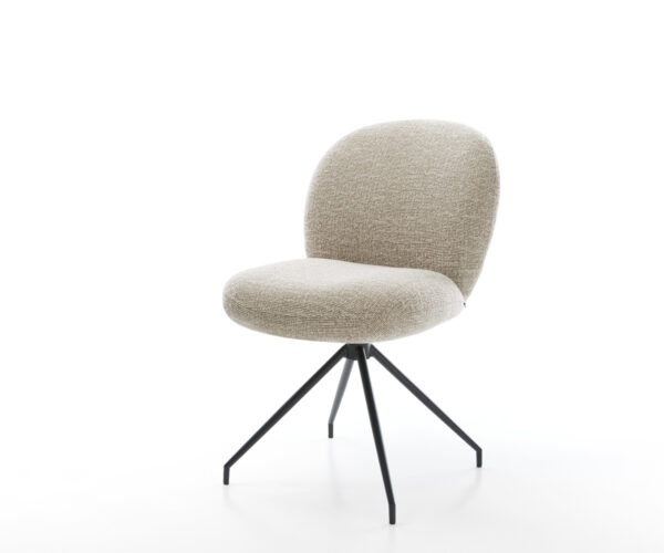 Jedálenská stolička Nube-Flex tkanina mäkký béžová krížová podstava zúžená čierna vrecková pružina