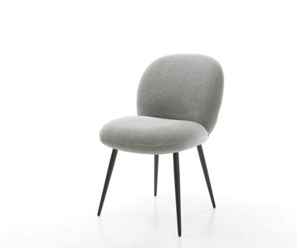 Jedálenská stolička Nube-Flex texturovaná látka mäkký sivá 4-nohá zúžená čierna vrecková pružina