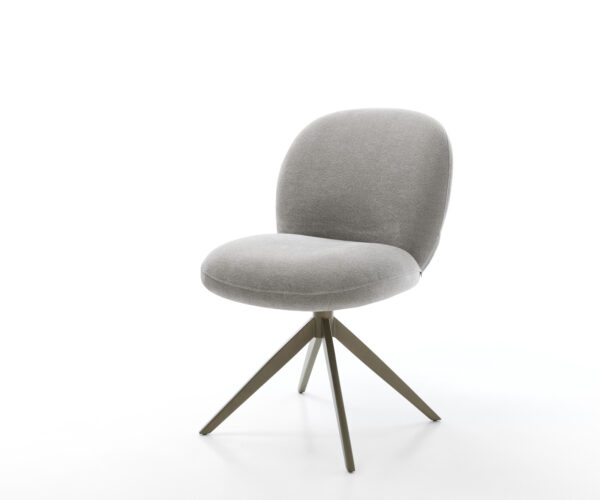 Jedálenská stolička Nube-Flex texturovaná látka mäkký sivá krížová podstava široká titánová farba 360° otočný hojdacia funkcia vrecková pružina