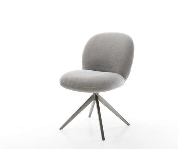 Jedálenská stolička Nube-Flex texturovaná látka mäkký sivá krížová podstava široká grafitová 360° otočná hojdacia funkcia vrecková pružina