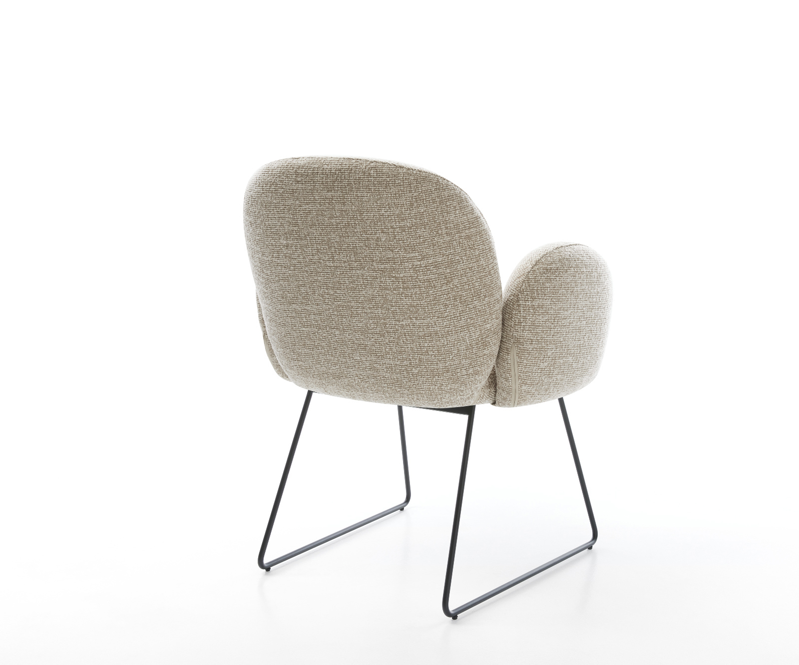 Jedálenská stolička Nube-Flex s opierkami tkanina mäkký béžová tenká podstava čierna vrecková pružina - Image 5