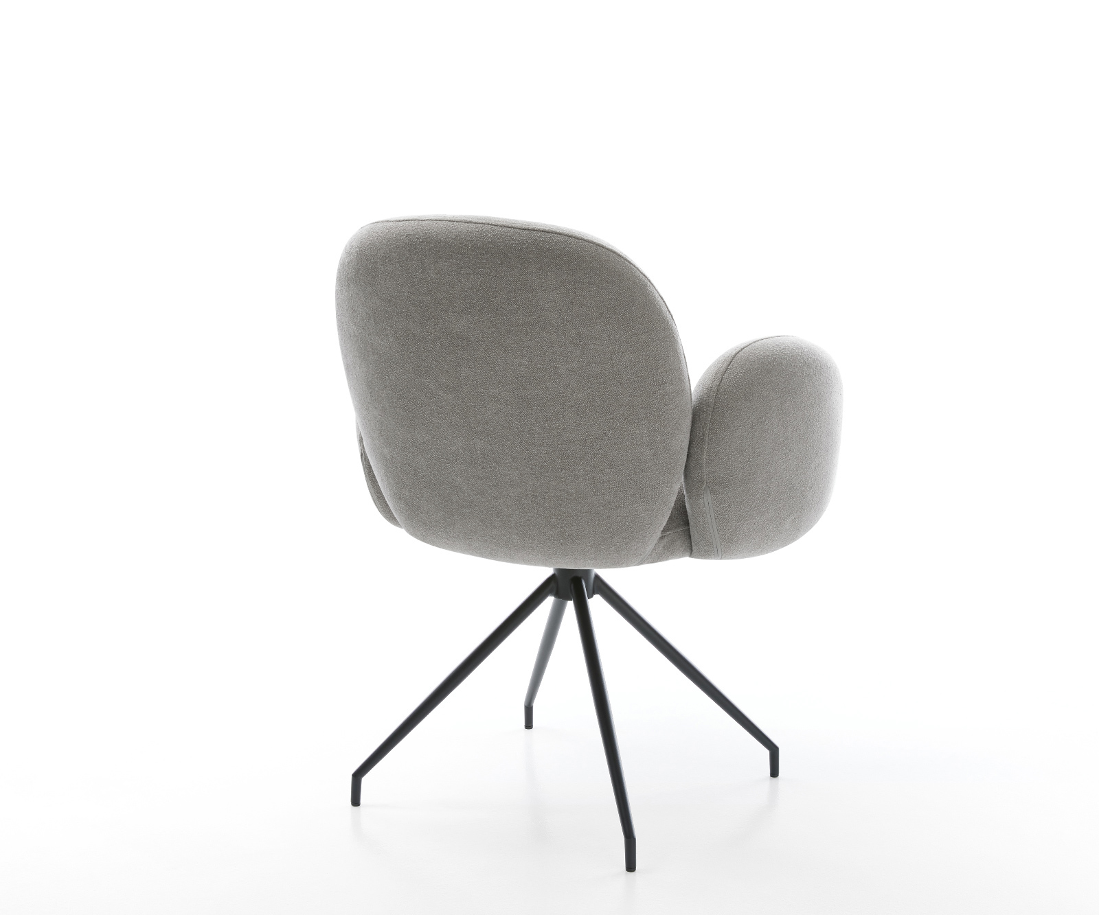 Jedálenská stolička Nube-Flex s opierkami texturovaná látka mäkká sivá krížová podstava zúžená čierna vrecková pružina - Image 5