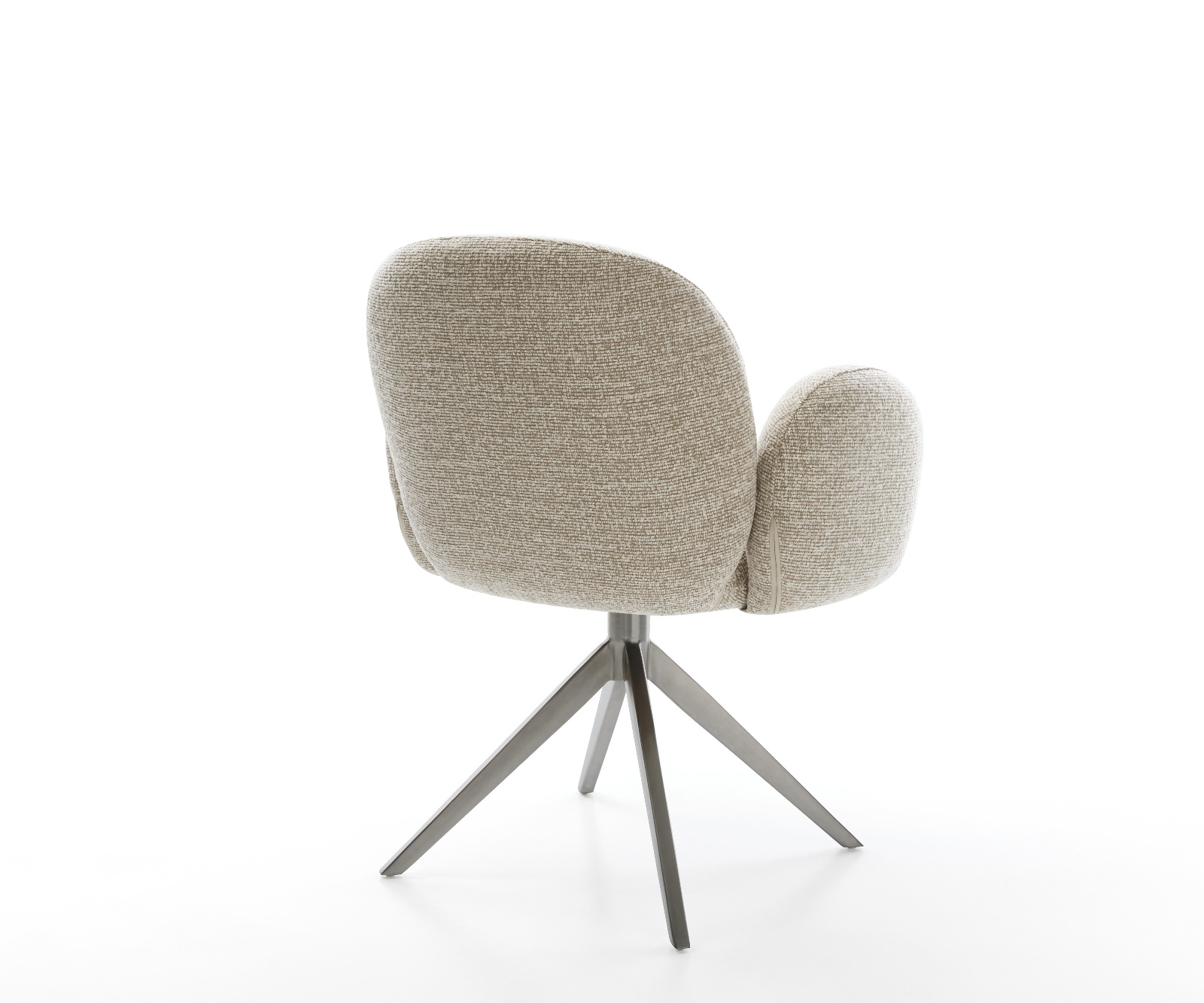 Jedálenská stolička Nube-Flex s opierkami tkanina mäkká béžová krížová podstava široká grafitová 360° otočná hojdacia funkcia vrecková pružina - Image 5