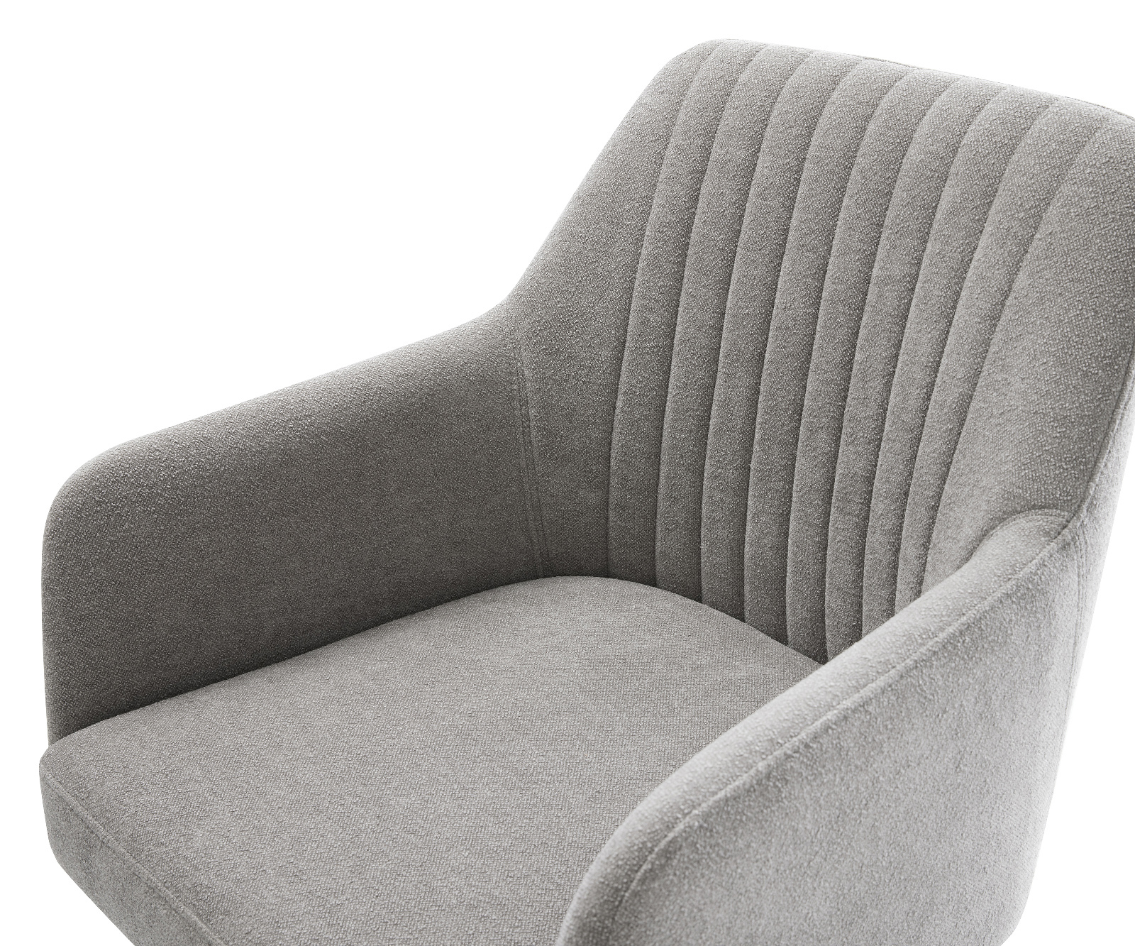 Jedálenská stolička Greg-Flex štruktúrovaná látka mäkký sivá 4-nohá zúžená nerezová oceľ vrecková pružina - Image 4