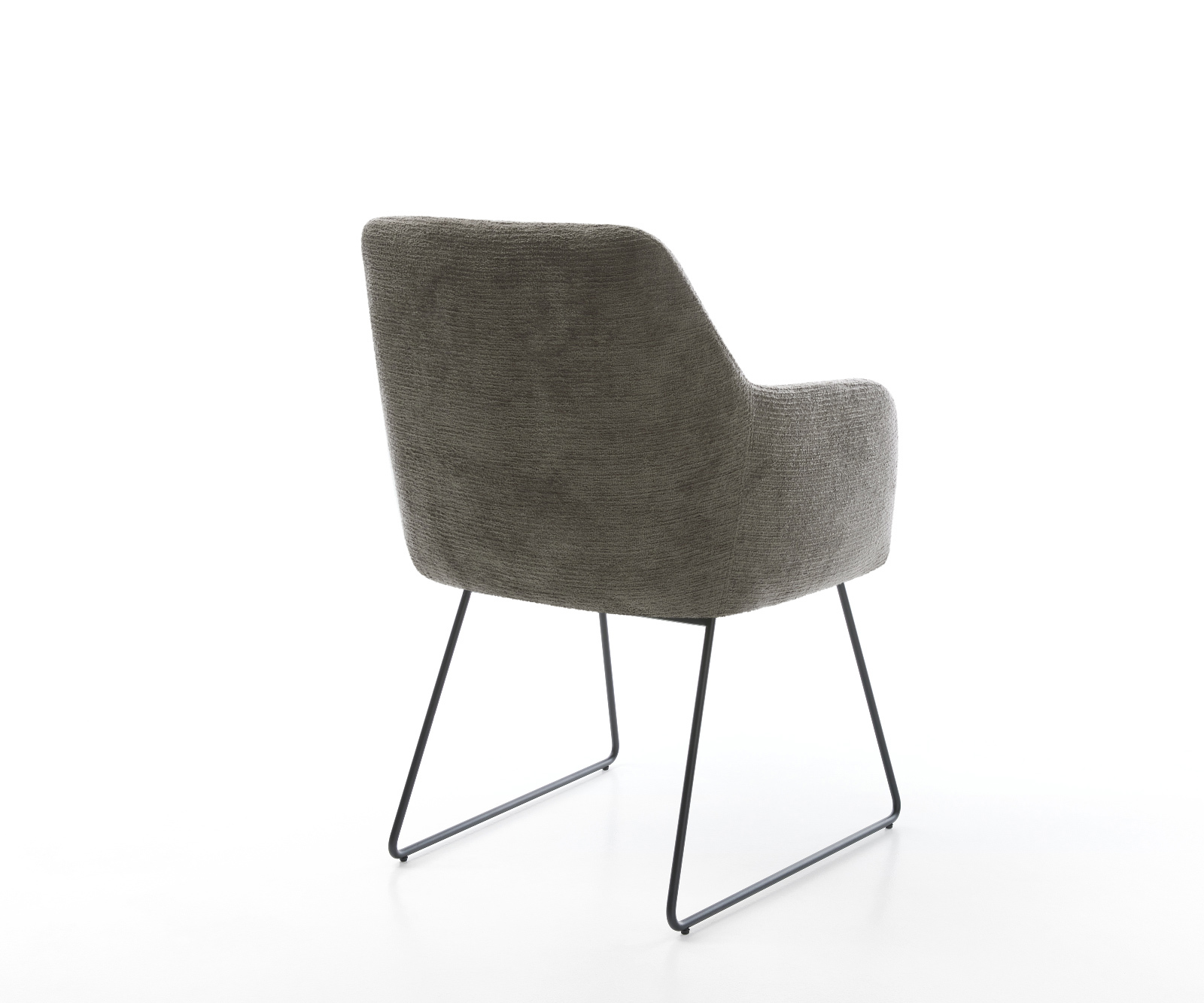 Jedálenská stolička Greg-Flex bouclé mäkký tmavobéžová tenká podstava čierna vrecková pružina - Image 5