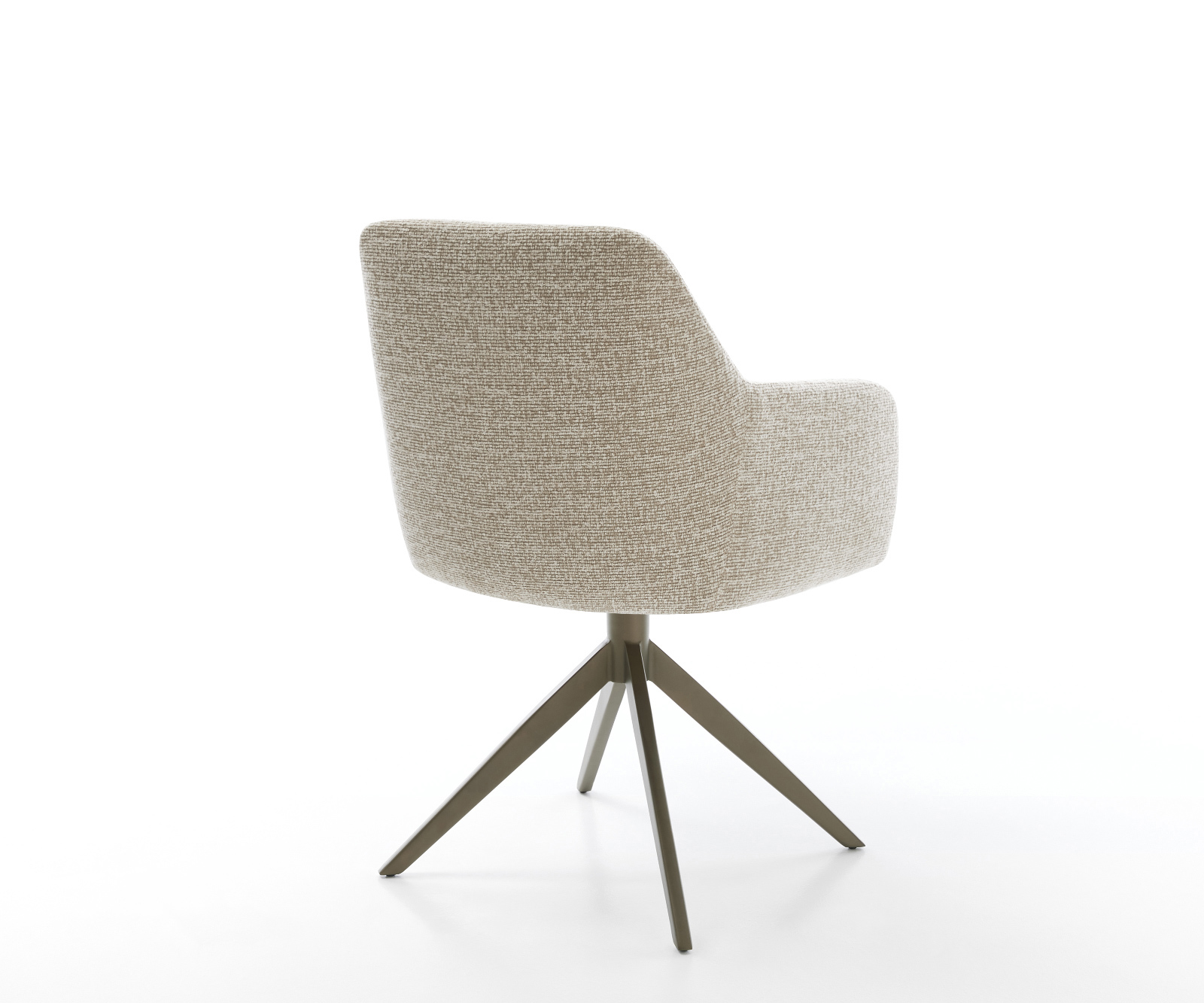 Jedálenská stolička Greg-Flex tkanina mäkký béžová krížová podstava široká titánová farba 360° otočný hojdacia funkcia vrecková pružina - Image 5