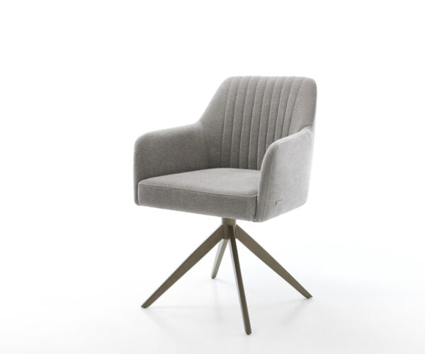 Jedálenská stolička Greg-Flex štruktúrovaná látka mäkký sivá krížová podstava široká titánová farba 360° otočný hojdacia funkcia vrecková pružina