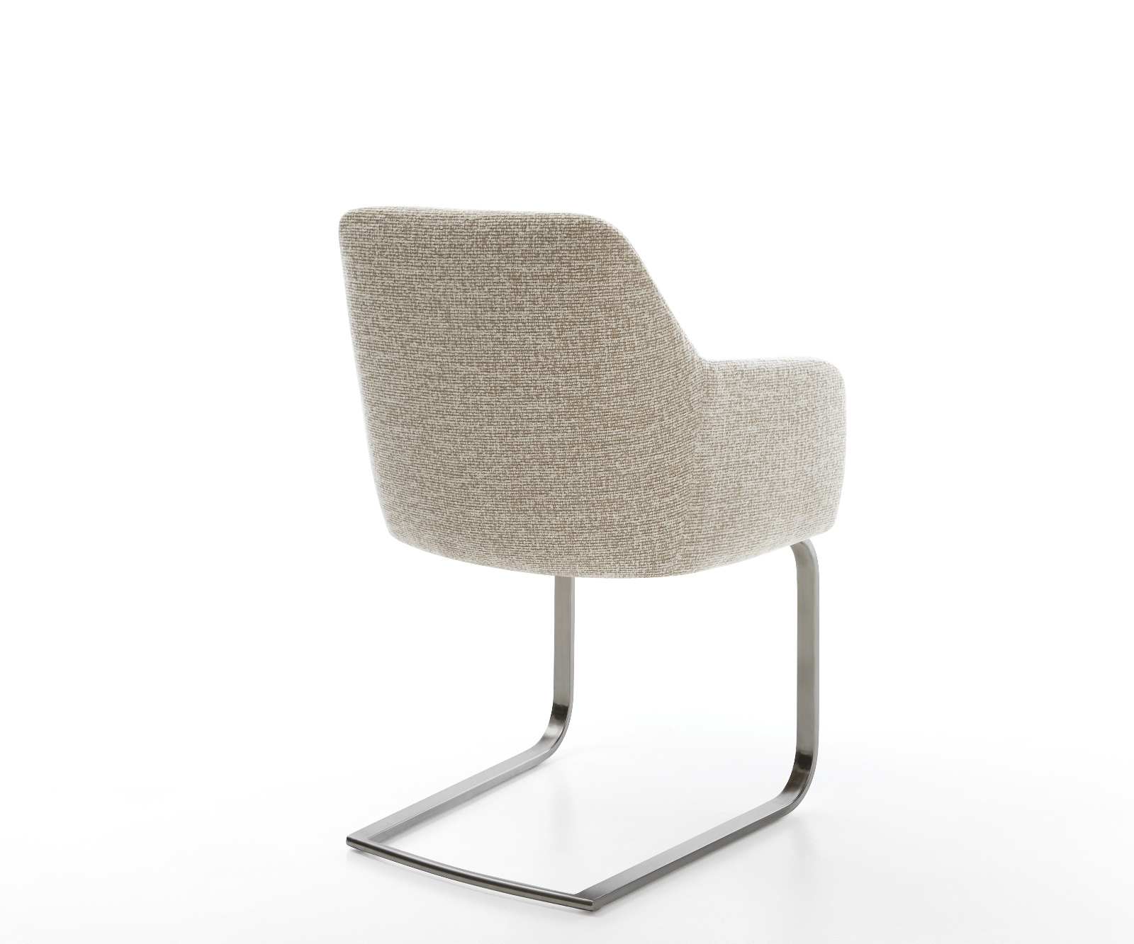 Konzolová jedálenská stolička Greg-Flex tkanina mäkký béžová konzolová jedálenská stolička plochý grafit vrecková pružina - Image 5