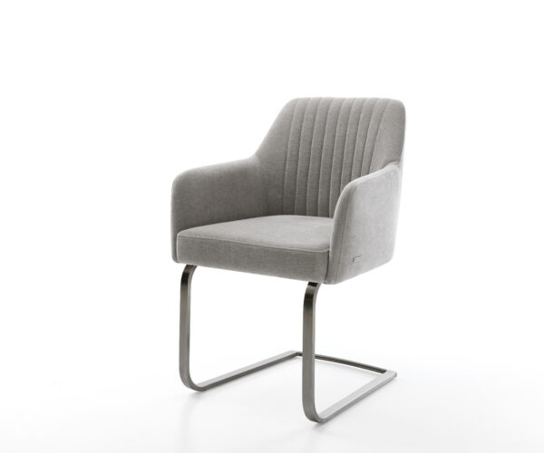 Konzolová jedálenská stolička Greg-Flex texturovaná látka mäkký sivá konzolová jedálenská stolička plochý grafit vrecková pružina