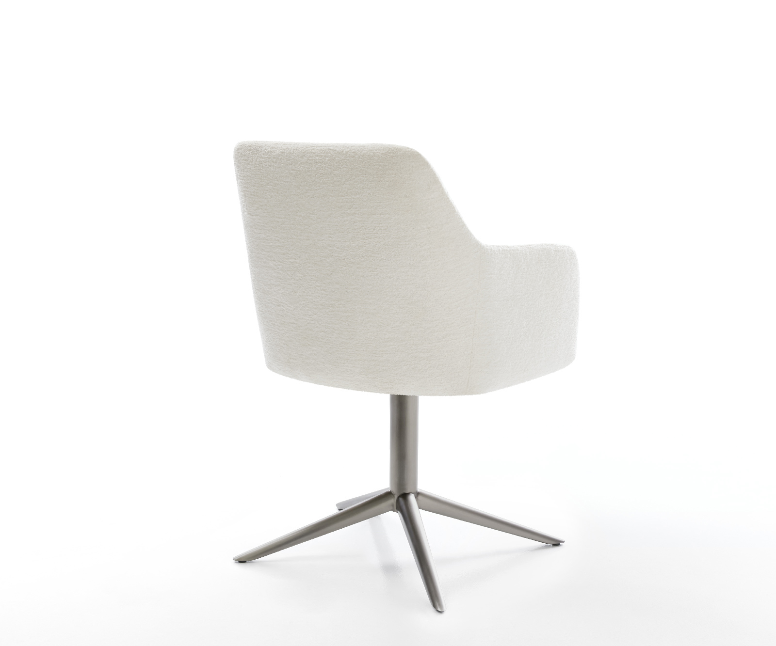 Jedálenská stolička Greg-Flex bouclé mäkký béžová krížová podstava grafitová 360° otočný hojdacia funkcia vrecková pružina - Image 5