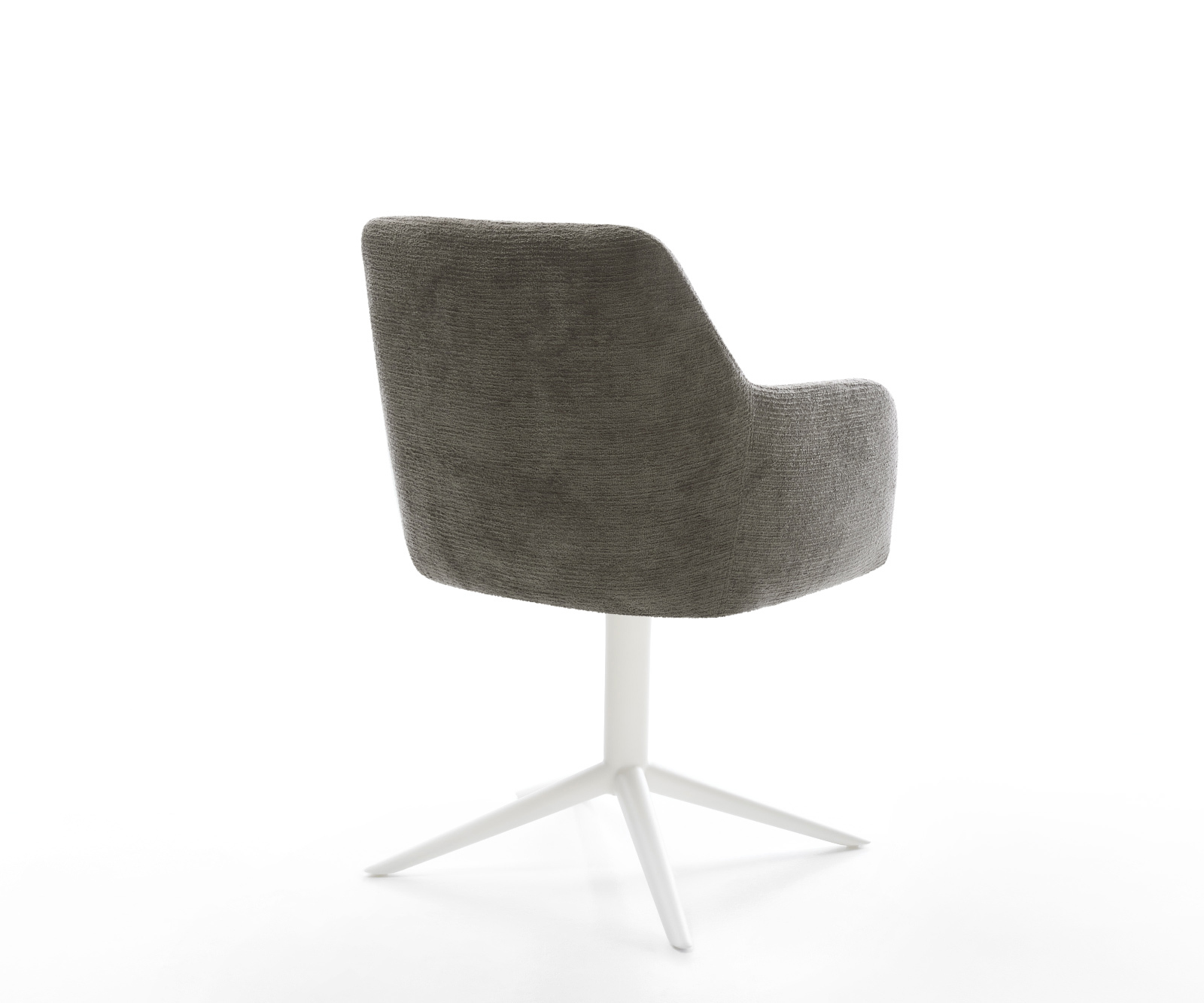 Jedálenská stolička Greg-Flex bouclé mäkký tmavobéžová krížová podstava biela 360° otočný hojdacia funkcia vrecková pružina - Image 5