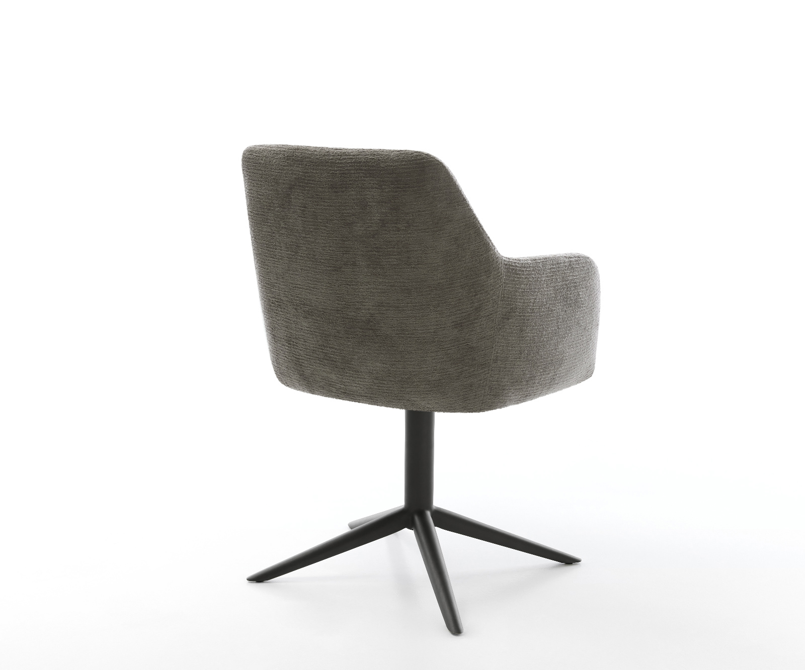 Jedálenská stolička Greg-Flex bouclé mäkký tmavobéžová čierna krížová podstava 360° otočný hojdacia funkcia vrecková pružina - Image 5