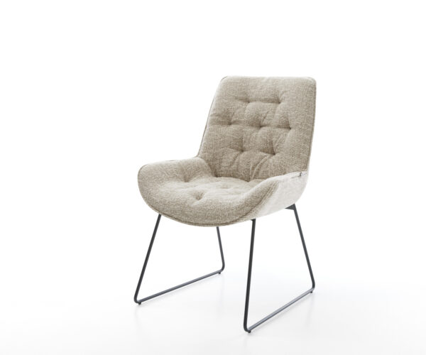 Jedálenská stolička Taimi-Flex tkanina mäkký béžová tenká podstava čierna