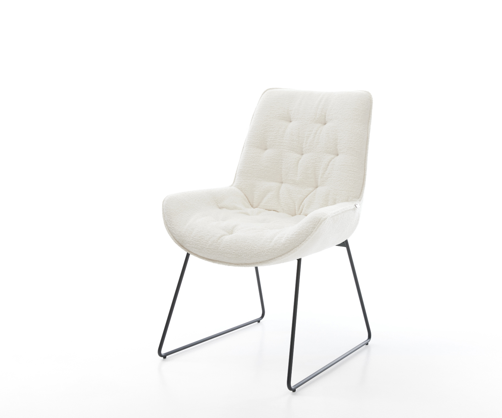 Jedálenská stolička Taimi-Flex bouclé mäkký béžová tenká podstava čierna