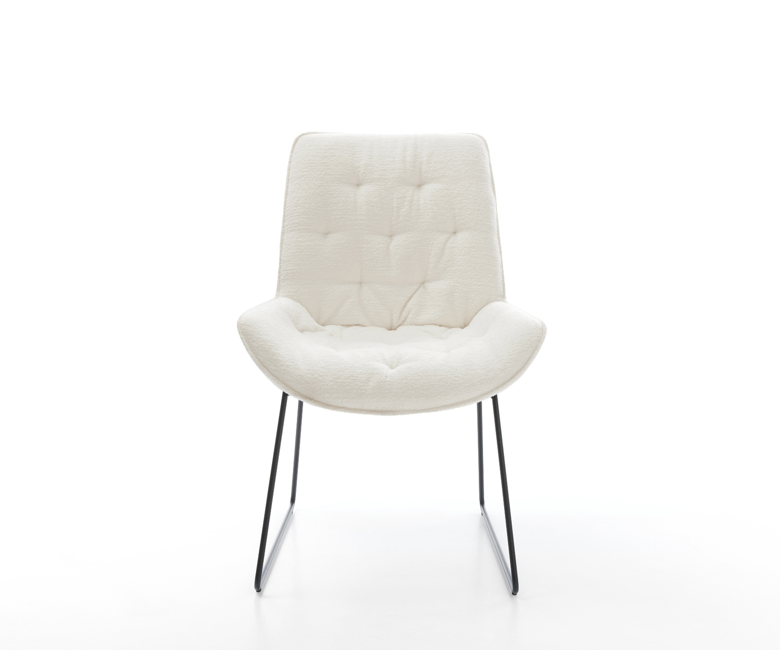 Jedálenská stolička Taimi-Flex bouclé mäkký béžová tenká podstava čierna - Image 2