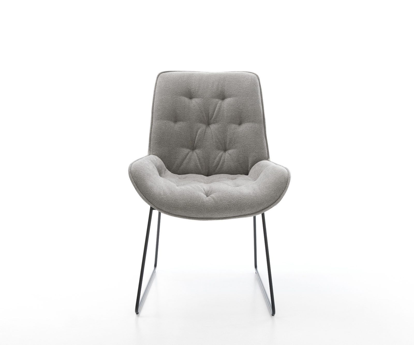 Jedálenská stolička Taimi-Flex štruktúrovaná látka mäkký sivá tenká podstava čierna - Image 2