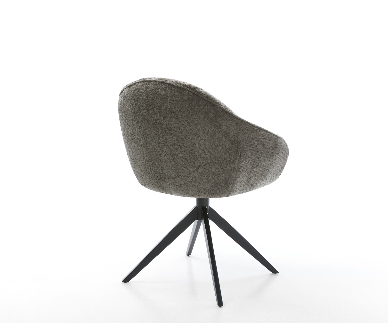 Jedálenská stolička Gaio-Flex bouclé mäkký tmavobéžová krížová podstava široká čierna 360° otočná hojdacia funkcia - Image 5