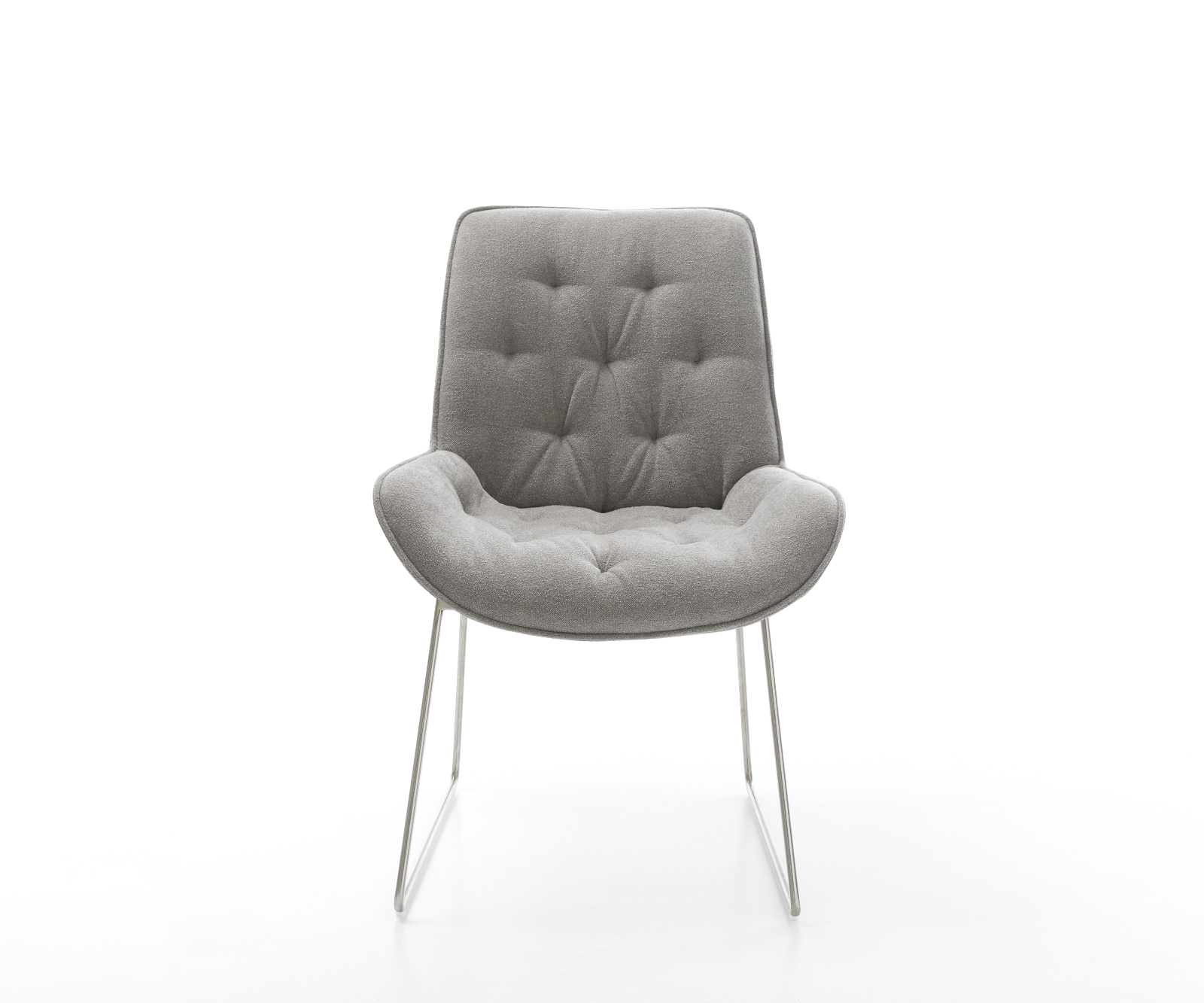 Jedálenská stolička Taimi-Flex texturovaná látka mäkký sivá tenká podstava nerezová oceľ - Image 2