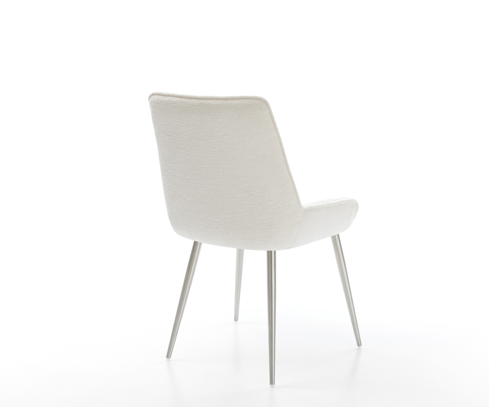 Jedálenská stolička Taimi-Flex bouclé mäkký béžová 4-nohá zúžená nerezová oceľ - Image 5