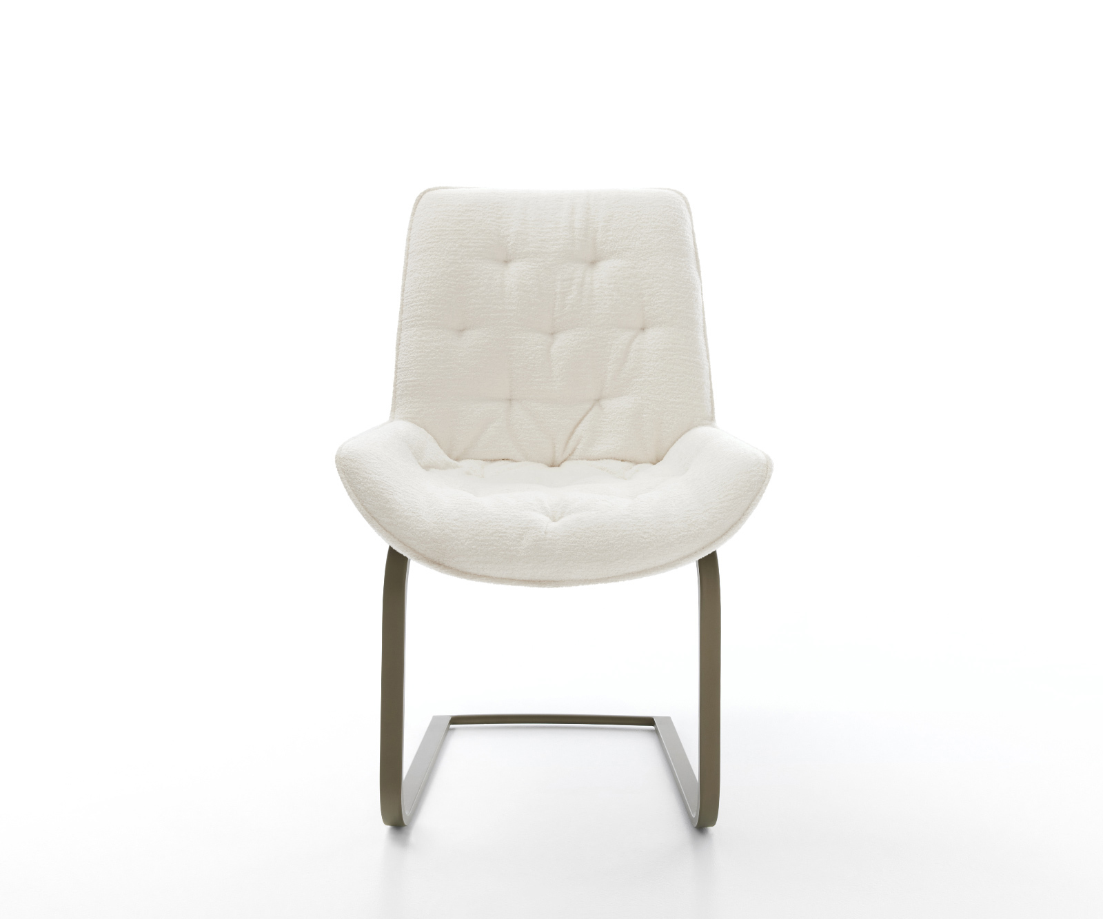 Konzolová jedálenská stolička Taimi-Flex bouclé mäkký béžová konzolová stolička plochý titánová farba - Image 2