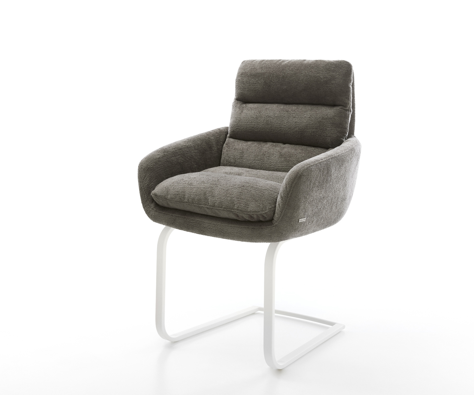 Konzolová jedálenská stolička Abelia-Flex s opierkami bouclé mäkký tmavobéžová konzolová jedálenská stolička plochá biela