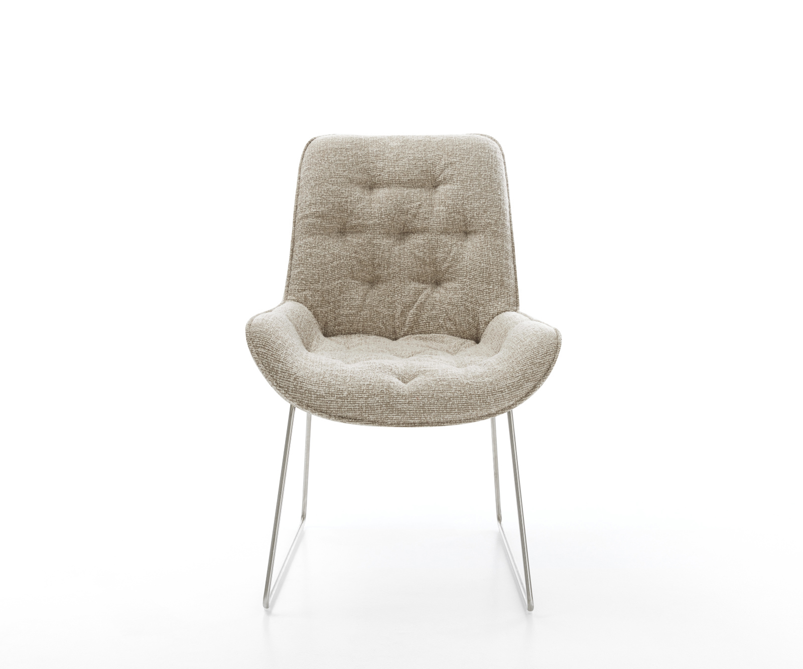 Jedálenská stolička Taimi-Flex tkanina mäkký béžová tenká podstava nerezová oceľ - Image 2