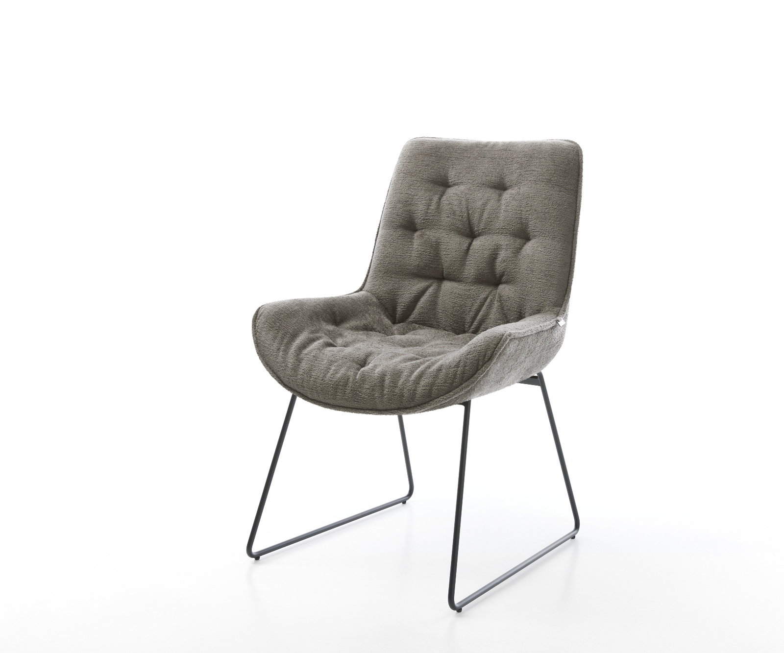 Jedálenská stolička Taimi-Flex bouclé mäkký tmavobéžová tenká podstava čierna