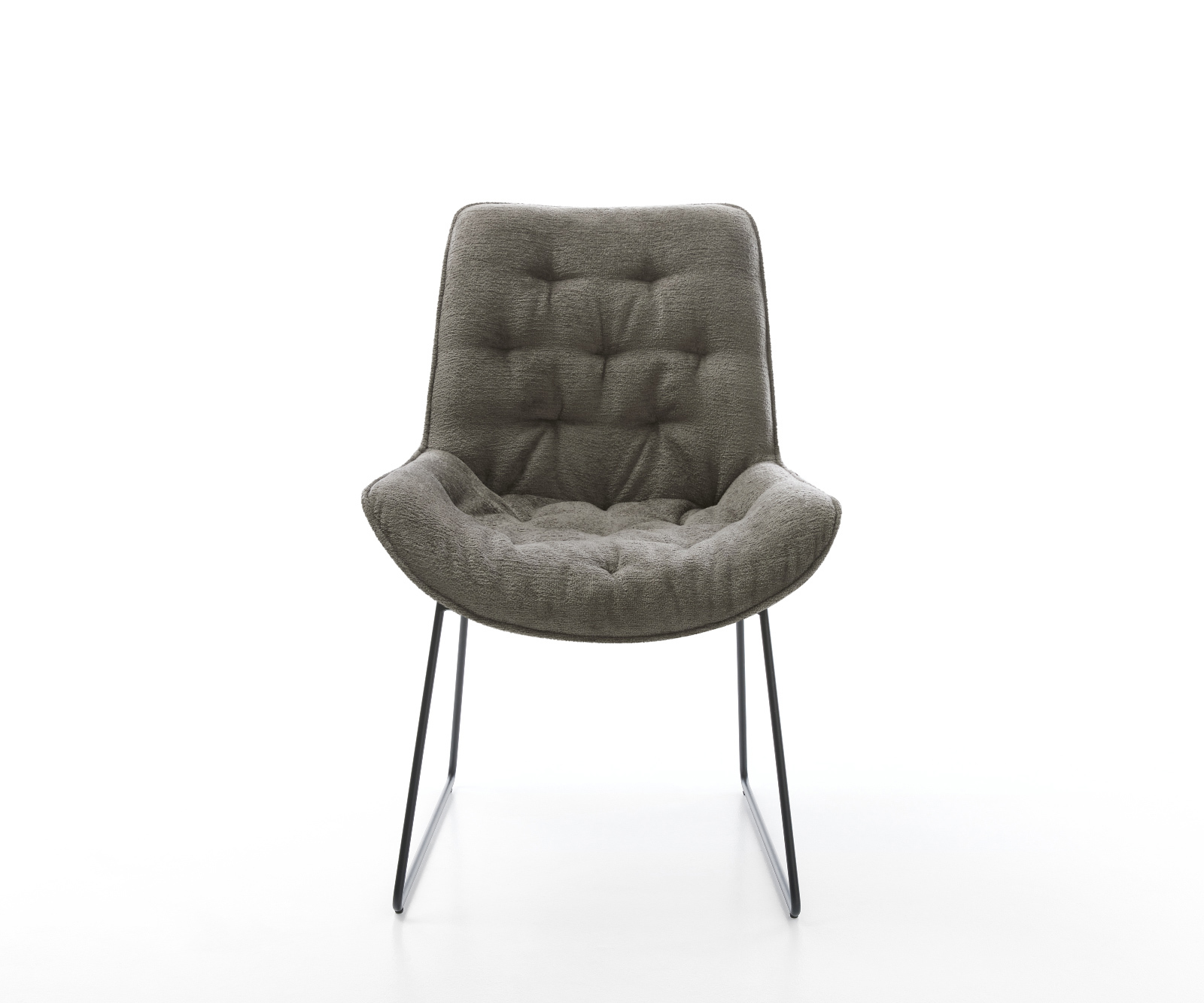 Jedálenská stolička Taimi-Flex bouclé mäkký tmavobéžová tenká podstava čierna - Image 2