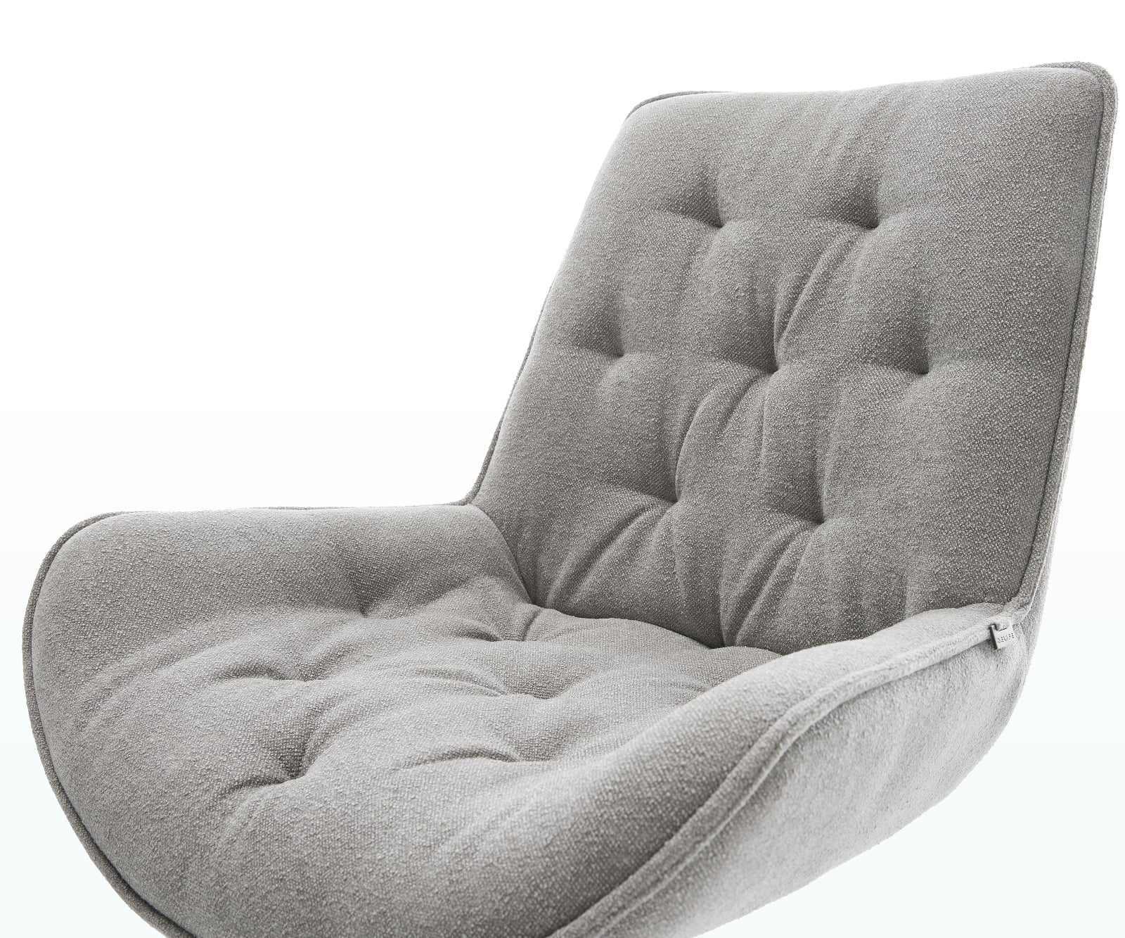 Jedálenská stolička Taimi-Flex texturovaná látka mäkký sivá 4-nohá zúžená nerezová oceľ - Image 4