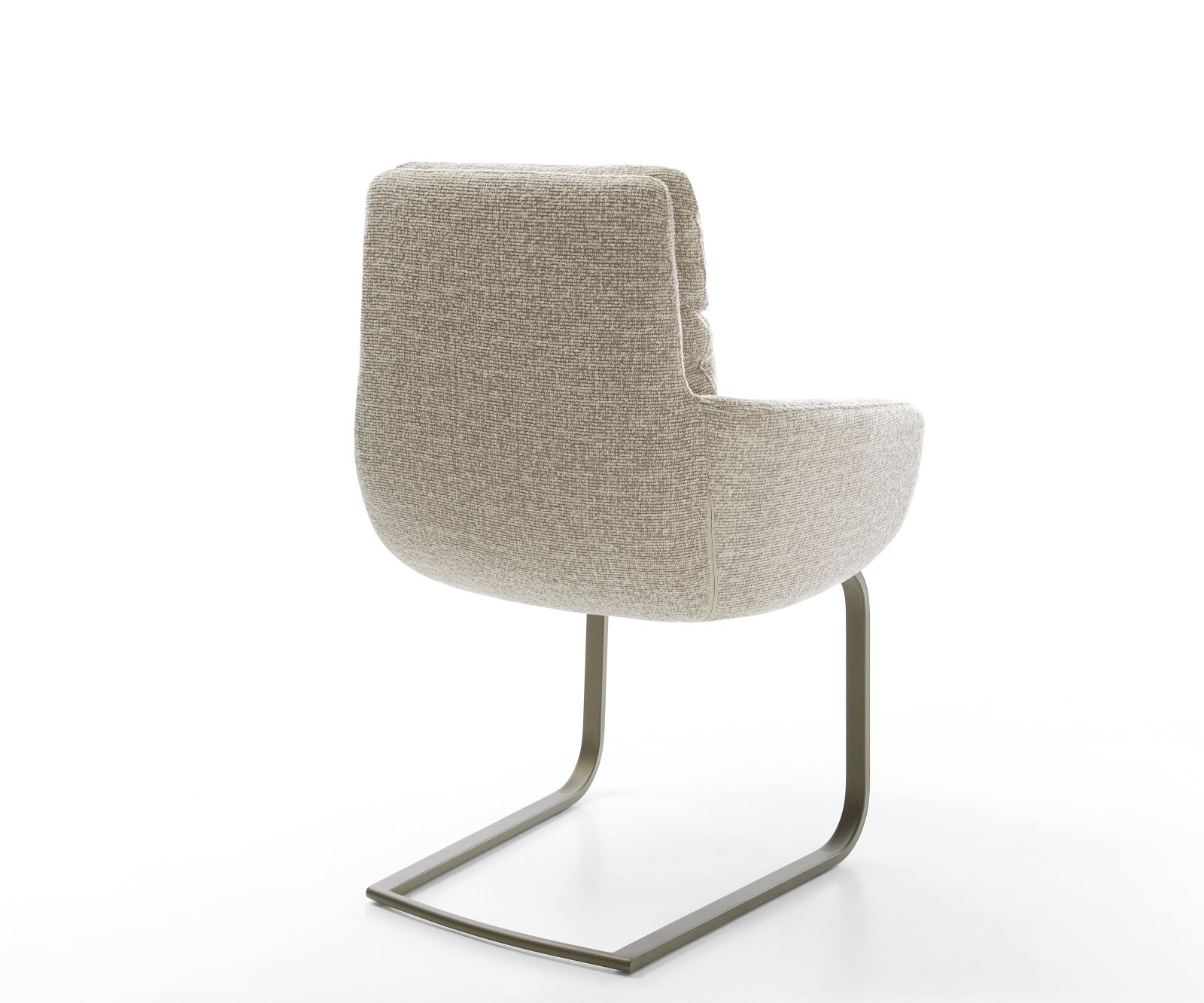 Jedálenská stolička Abelia-Flex s opierkami tkanina mäkká béžová konzolová podstava plochá Titánová farba - Image 5