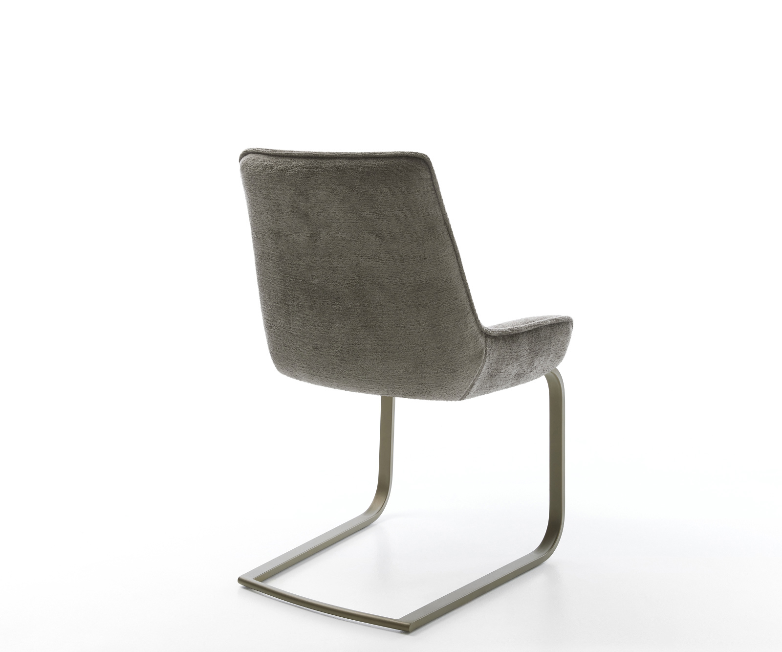 Konzolová jedálenská stolička Taimi-Flex bouclé mäkký tmavobéžová konzolová podstava plochá titánová farba - Image 5