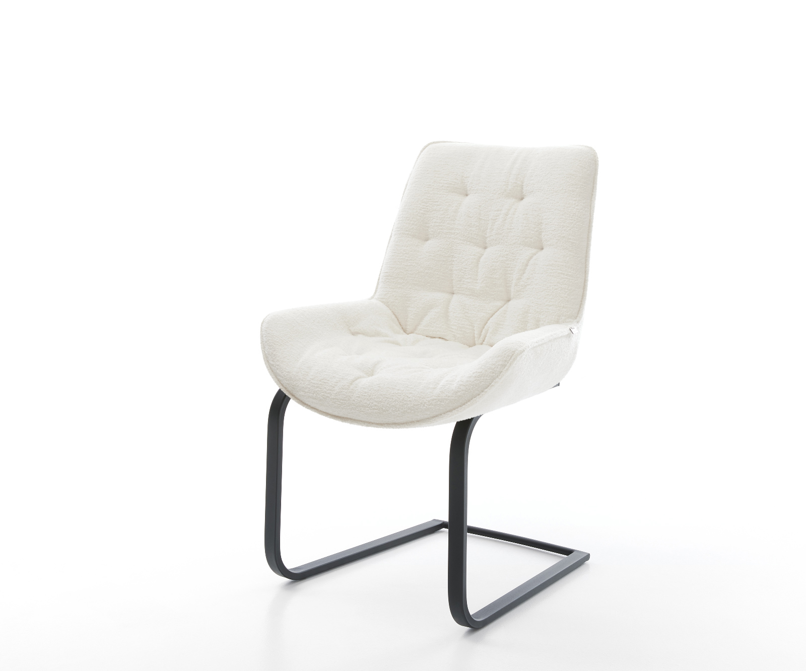 Konzolová jedálenská stolička Taimi-Flex bouclé mäkký béžová konzolová jedálenská stolička plochá čierna