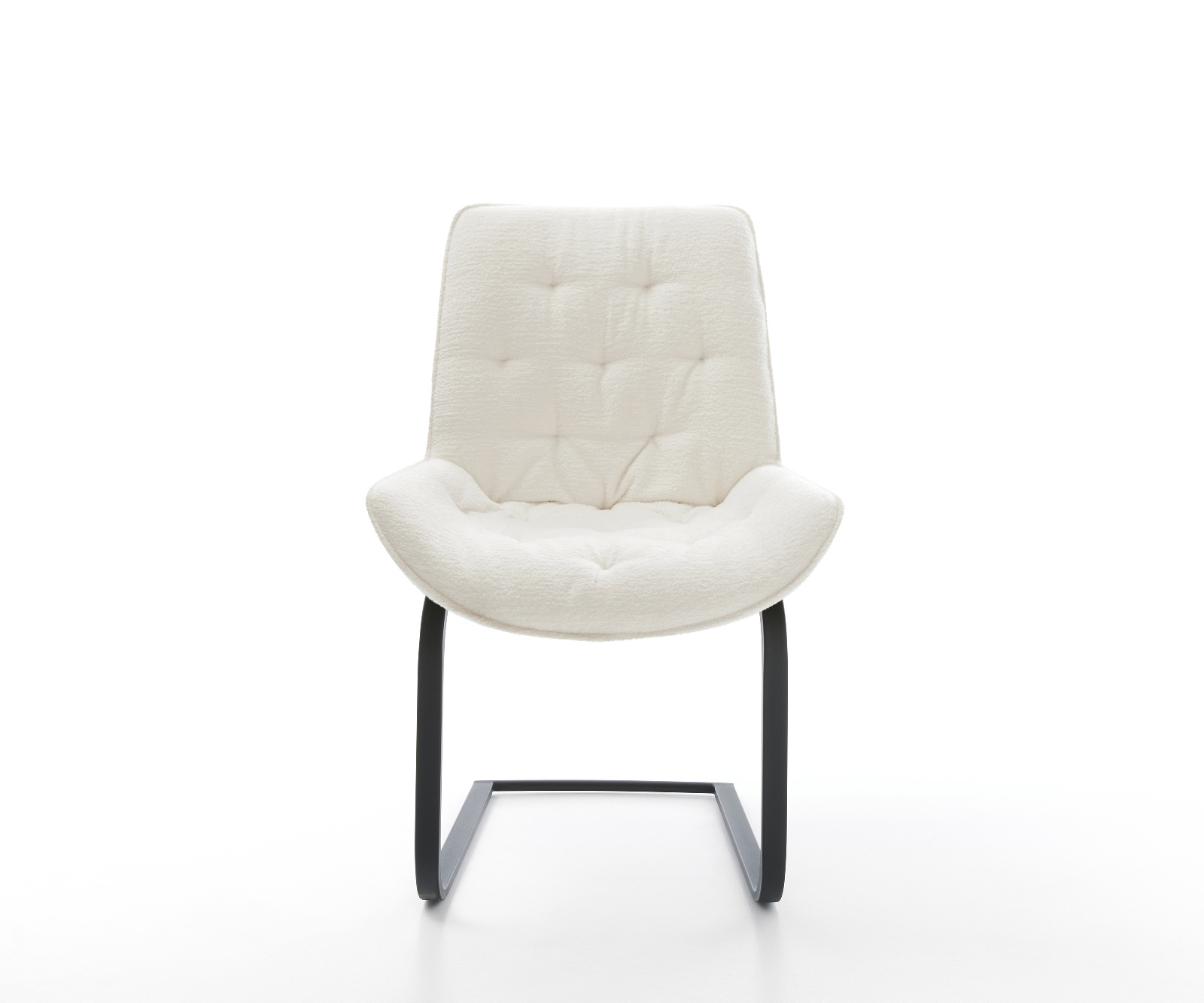 Konzolová jedálenská stolička Taimi-Flex bouclé mäkký béžová konzolová jedálenská stolička plochá čierna - Image 2