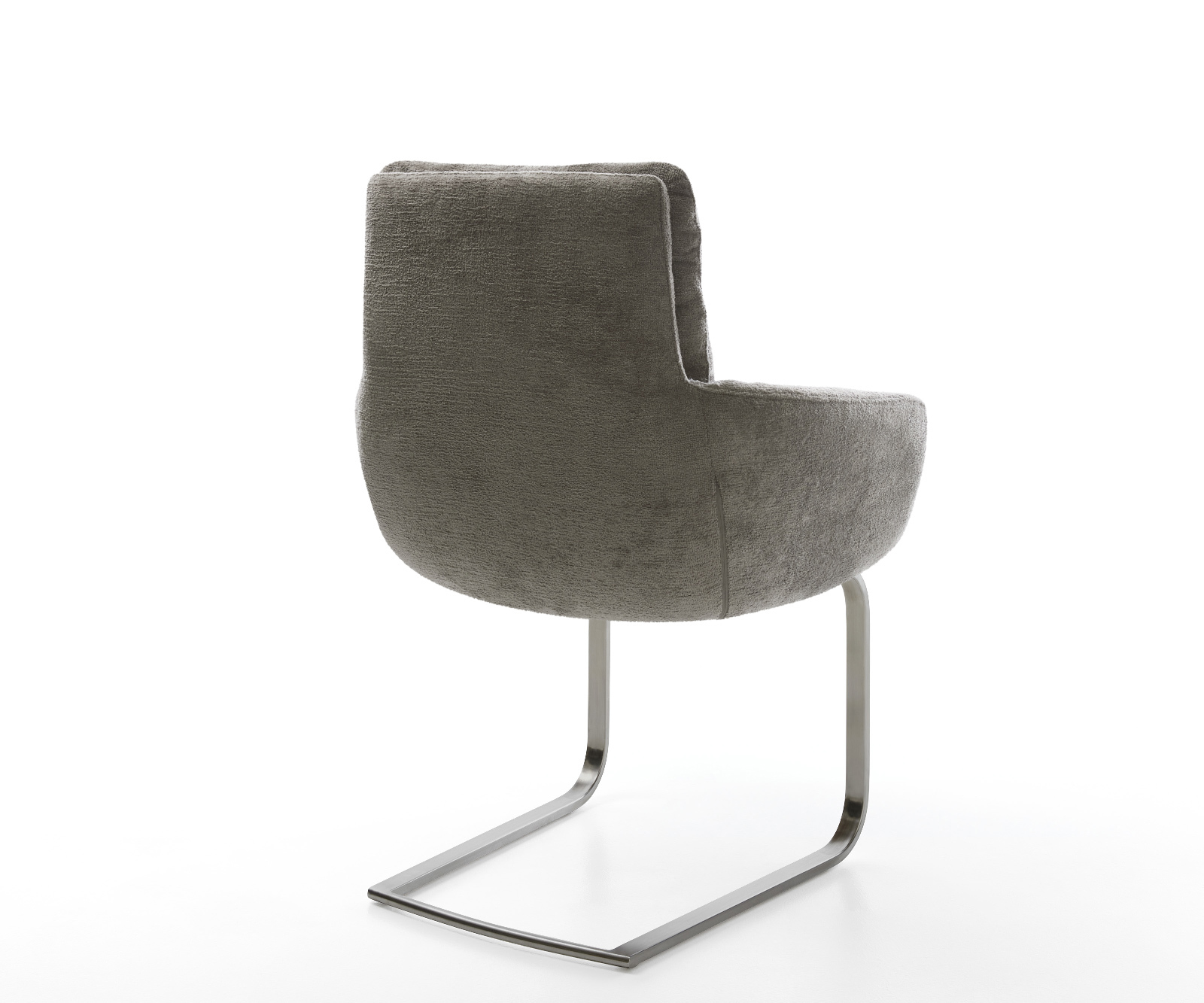 Konzolová jedálenská stolička Abelia-Flex s opierkami bouclé mäkký tmavobéžová konzolová plochý grafitová - Image 5