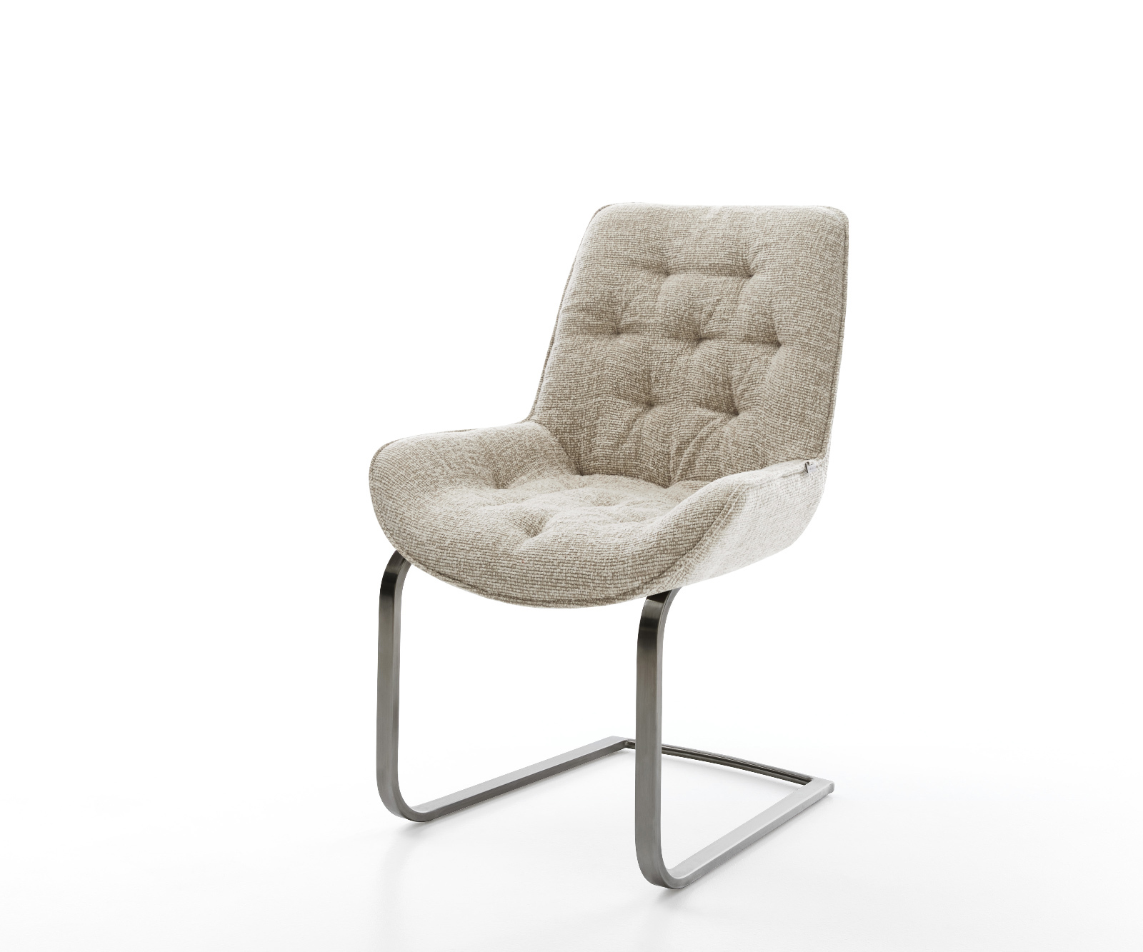 Konzolová jedálenská stolička Taimi-Flex tkanina mäkký béžová konzolová jedálenská stolička plochý grafit