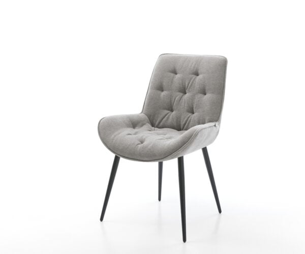 Jedálenská stolička Taimi-Flex štruktúrovaná látka mäkký sivá 4-nohá zúžená čierna