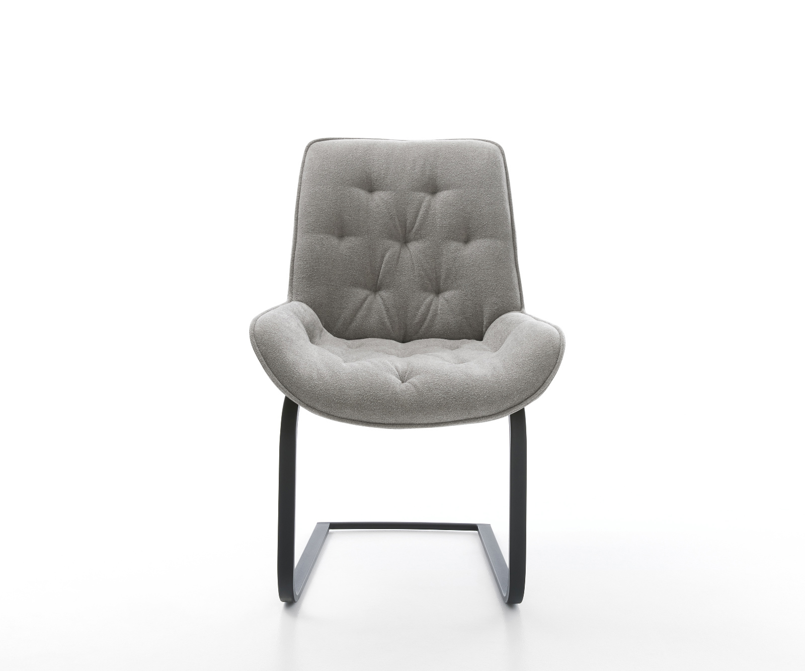 Konzolová jedálenská stolička Taimi-Flex texturovaná látka mäkký sivá konzolová jedálenská stolička plochá čierna - Image 2