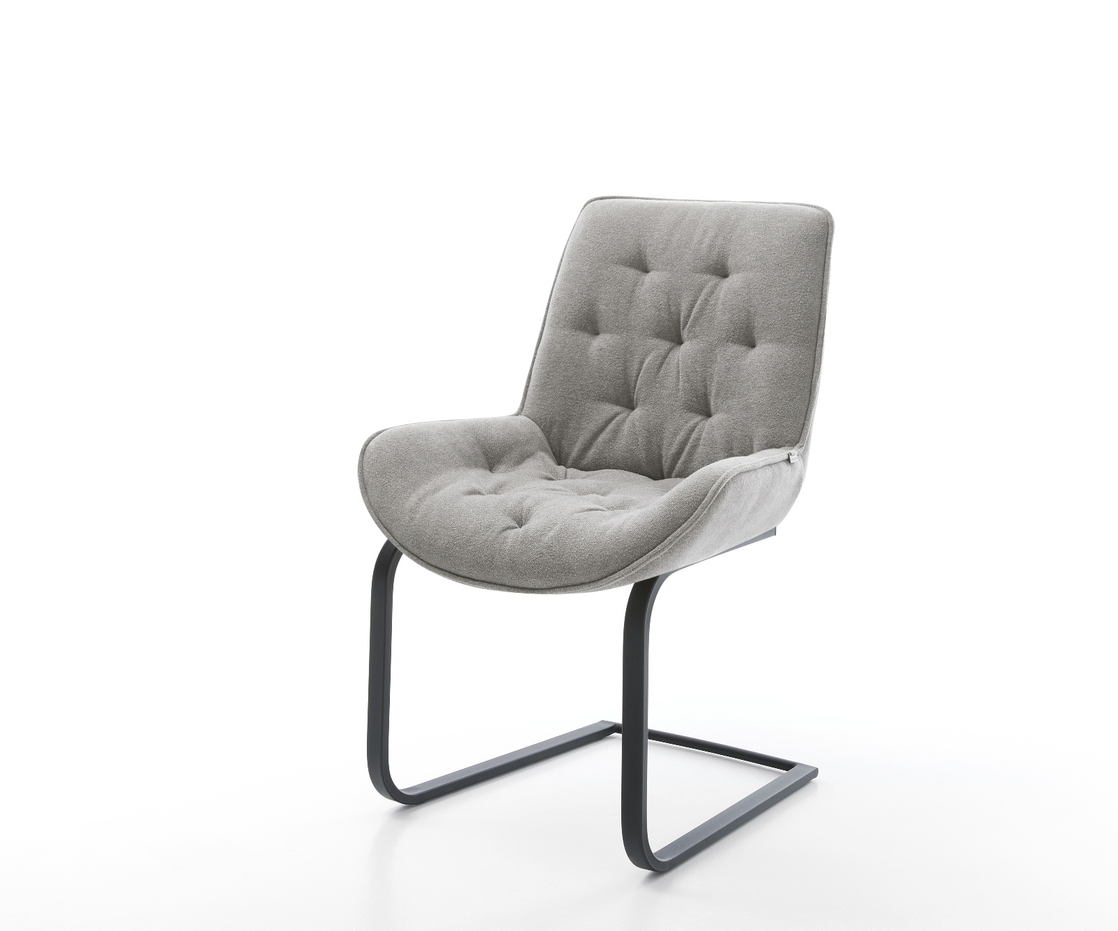 Konzolová jedálenská stolička Taimi-Flex texturovaná látka mäkký sivá konzolová jedálenská stolička plochá čierna