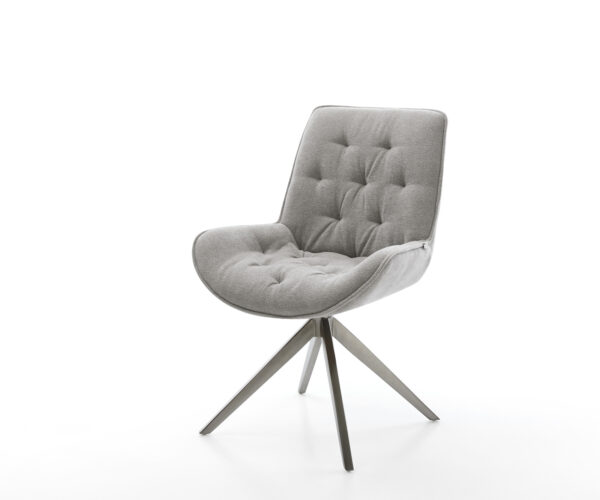 Jedálenská stolička Taimi-Flex texturovaná látka mäkký sivá krížová podstava široká grafitová 360° otočná hojdacia funkcia