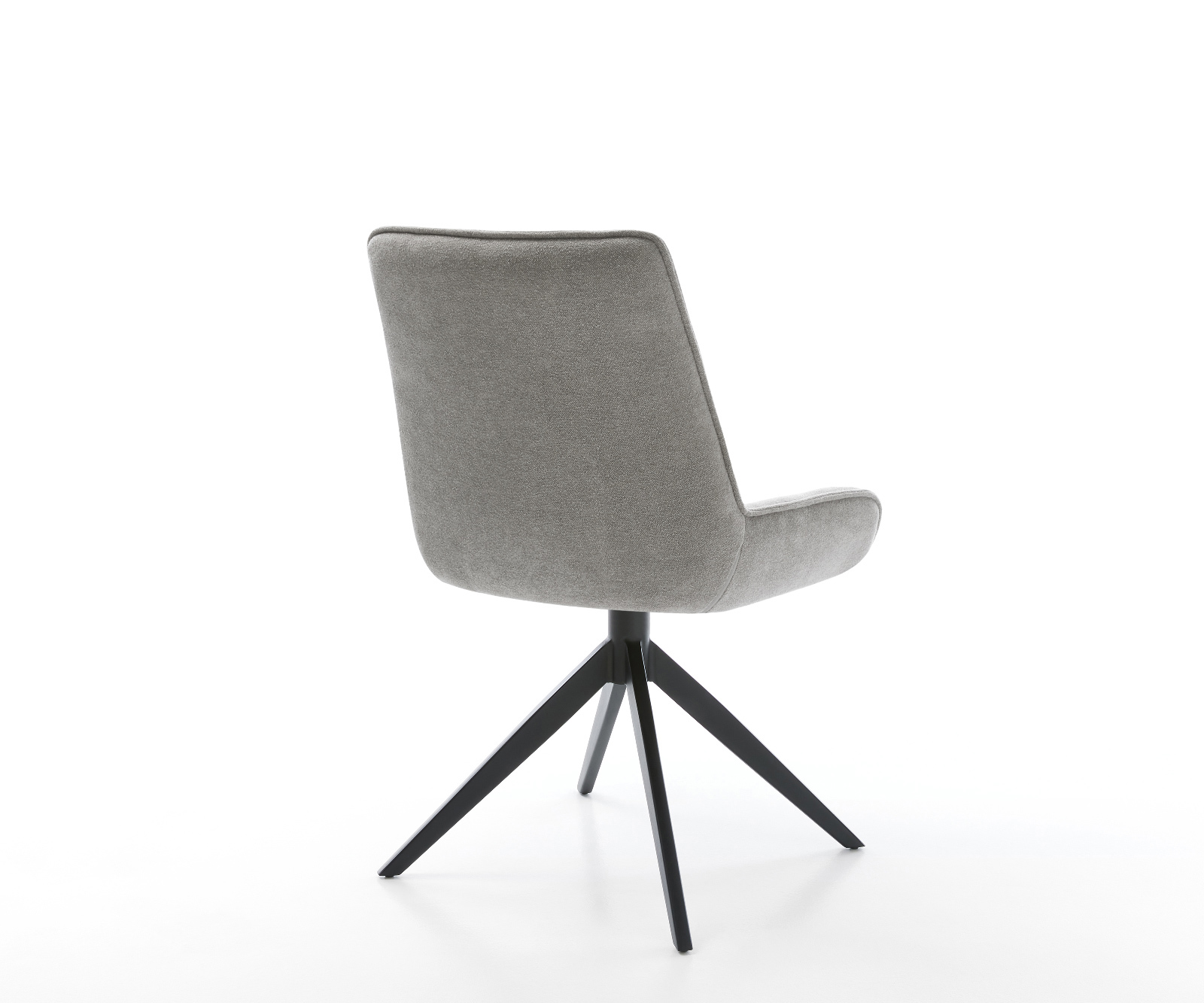 Jedálenská stolička Taimi-Flex texturovaná látka mäkký sivá krížová podstava široká čierna 360° otočná hojdacia funkcia - Image 5