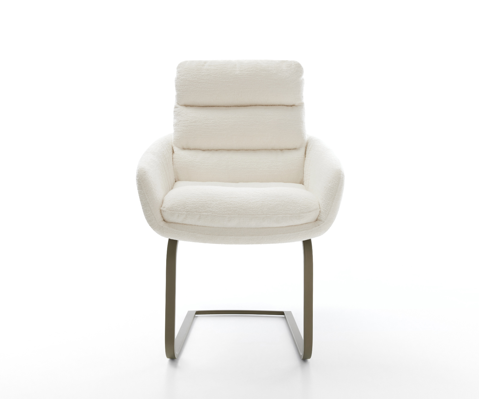 Konzolová jedálenská stolička Abelia-Flex s opierkami bouclé mäkký béžová konzolová jedálenská stolička plochý titánová farba - Image 2