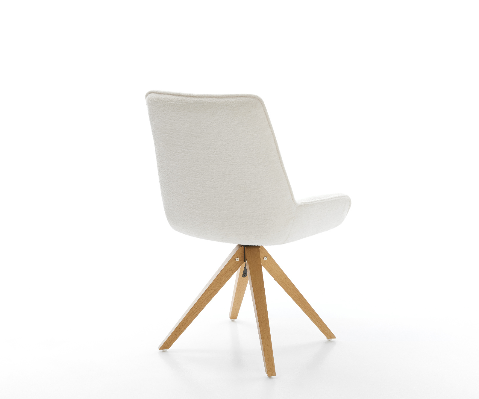 Jedálenská stolička Taimi-Flex bouclé mäkký béžová drevená podstava hranatá prírodná 180° otočný - Image 5