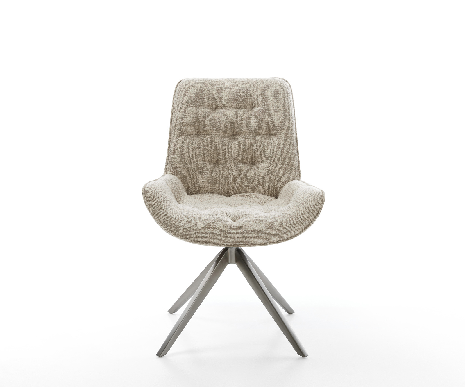 Jedálenská stolička Taimi-Flex tkanina mäkký béžová krížová podstava široká grafitová 360° otočná hojdacia funkcia - Image 2