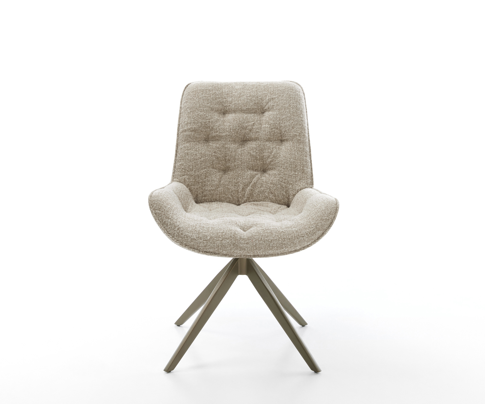 Jedálenská stolička Taimi-Flex tkanina mäkký béžová krížová podstava široká titánová farba 360° otočný hojdacia funkcia - Image 2