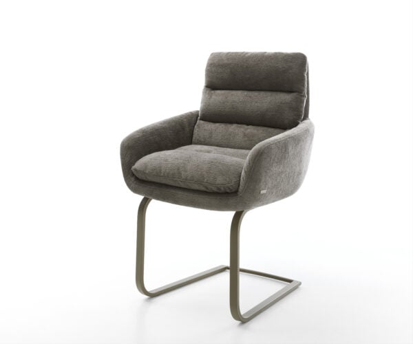 Konzolová podstava Abelia-Flex s opierkami bouclé mäkký tmavobéžová konzolová podstava plochý titánová farba