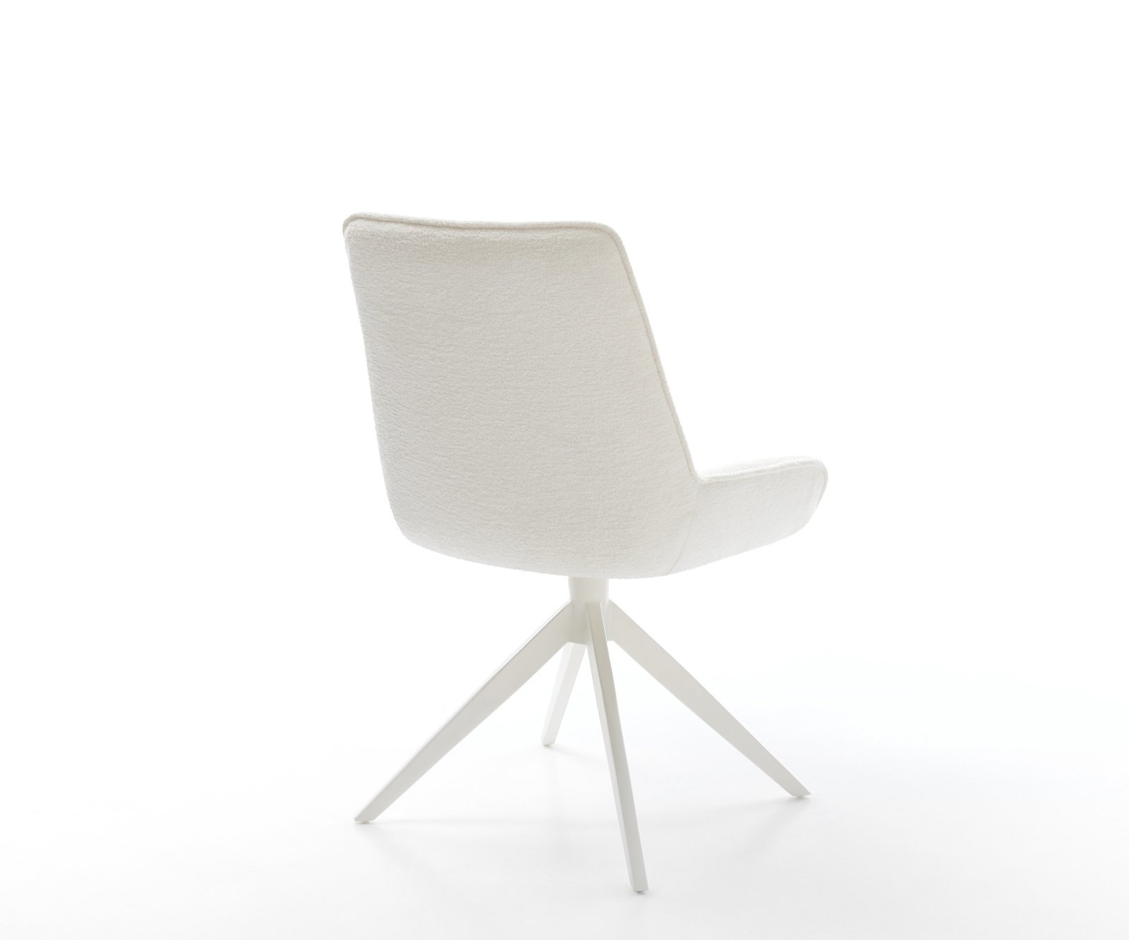 Jedálenská stolička Taimi-Flex bouclé mäkký béžová krížová podstava široká biela 360° otočný hojdacia funkcia - Image 5