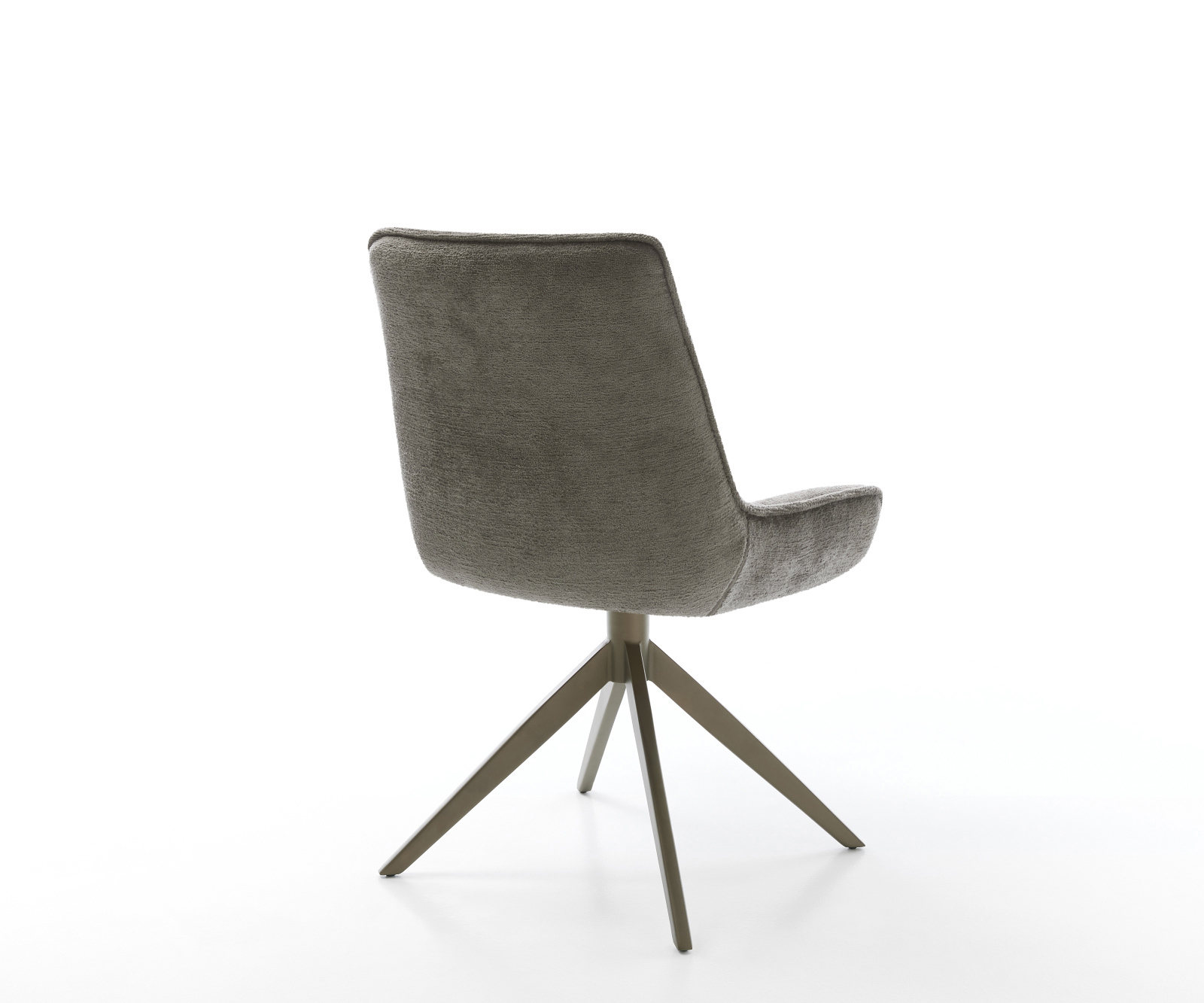 Jedálenská stolička Taimi-Flex bouclé mäkký tmavobéžová krížová podstava široká titánová farba 360° otočný kolískacia funkcia - Image 5