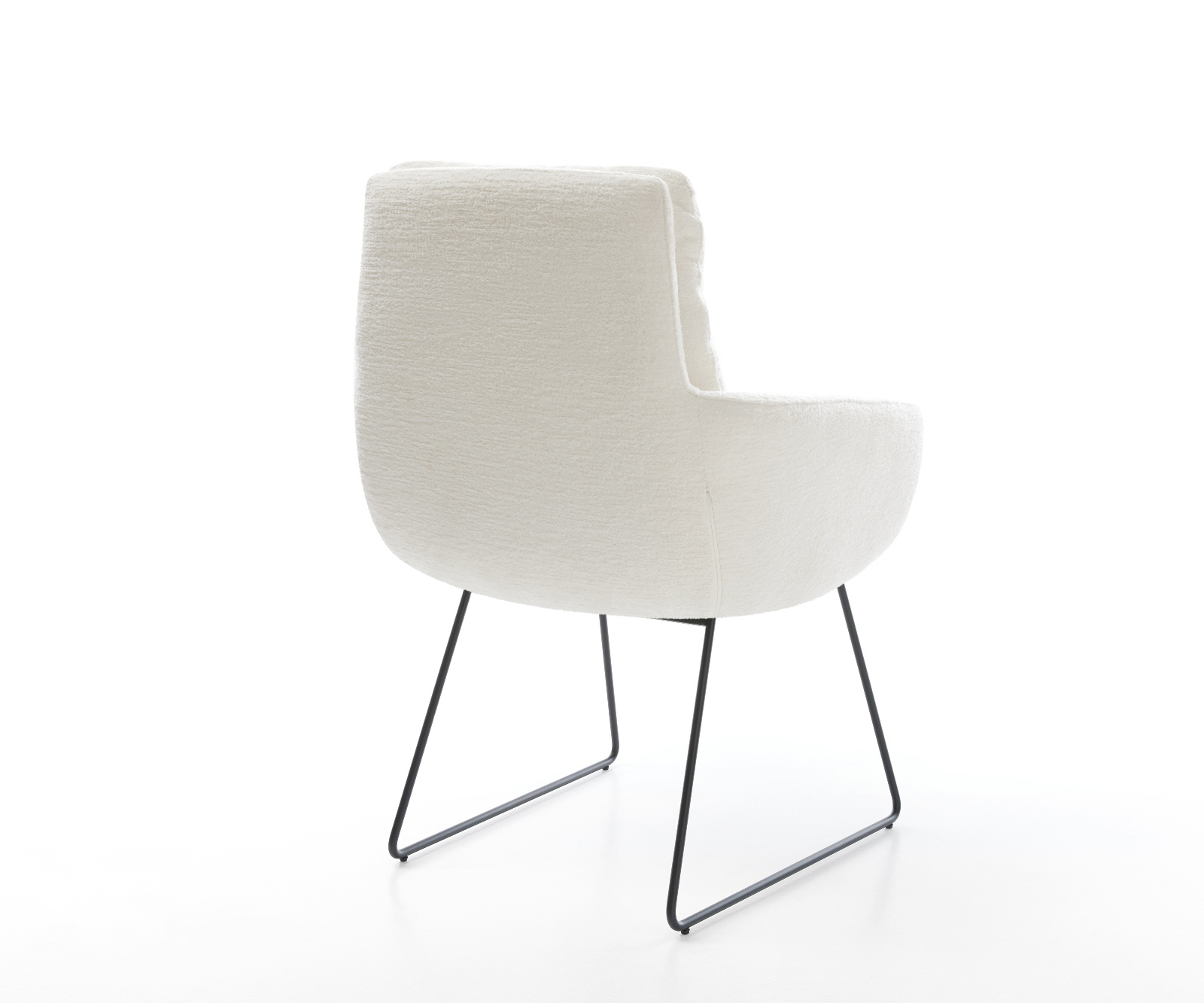 Jedálenská stolička Abelia-Flex s opierkami bouclé mäkký béžová tenká podstava čierna - Image 5